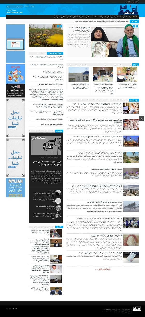 نمونه کار طراحی سایت آواری دشتی